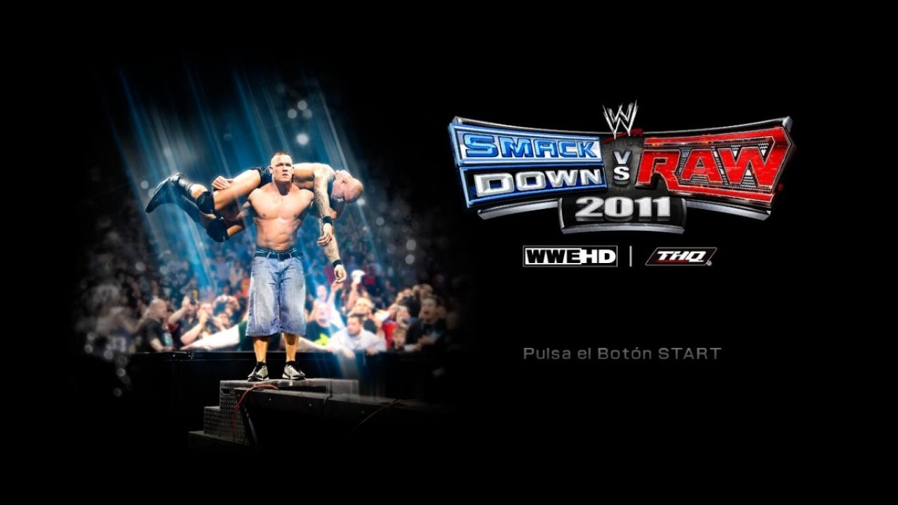 WWE SmackDown vs. Raw 2011 title screen for Xbox 360